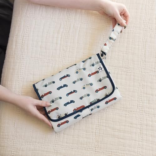 Portable Diaper Changing Pad (Vintage Cars)