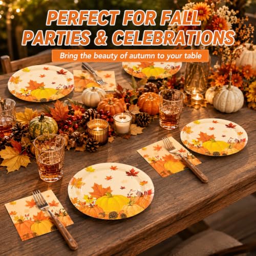 Fall Maple Leaves Paper Plates and Napkins (fall leaves)