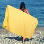 Cotton Turkish Beach Towels (39 x 72 inch ( Beach towel - 4 PACK ) / Yellow)