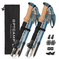 Folding Trekking Poles 7075 Aluminum Lightweight for Travel (Cork-Blue / 100-120 cm for Height:5'9" and smaller)