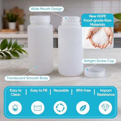 16 oz Plastic Bottles with Lids (Translucent / 16-oz)