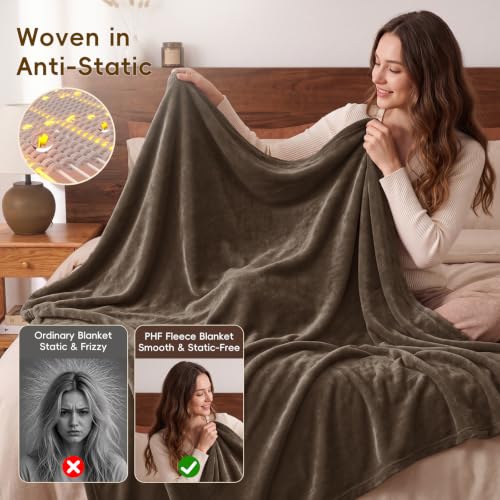 Ultra Soft Fleece Blanket King Size (Cocoa Brown / King(108" X 90"))