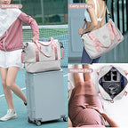 GreyPink Travel Duffel Gym Tote Bag (A97-greypink-expandable / X-large)