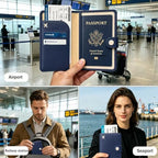Passport Holder for Travel (Navy Blue)