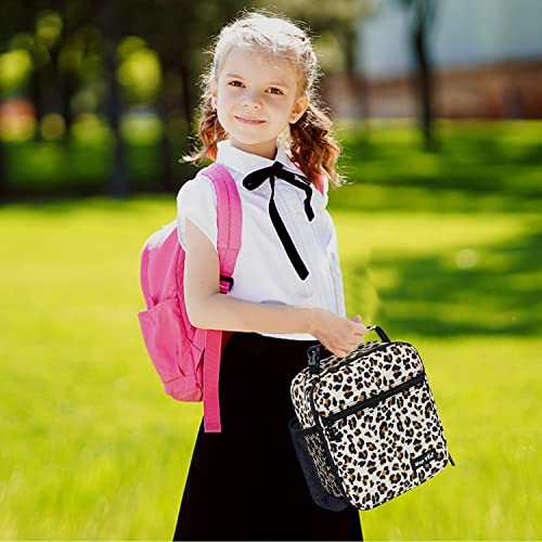 Insulated Lunch Bag Women (Leopard Print)