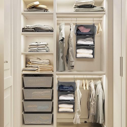 3 Tier Shelf Hanging Closet Organizer (Grey2)