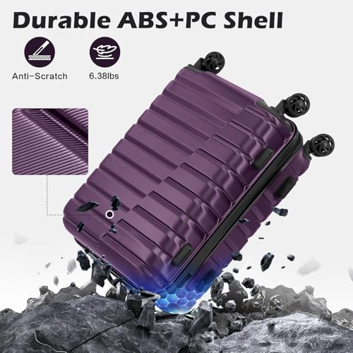 Lightweight Luggage with TSA Lock (Large(28in) / Purple)