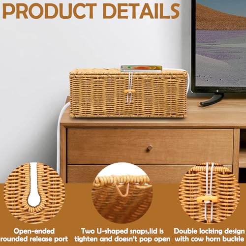 2PCS Cable Management Box (13.0" (L) x 5.5" (W) x 5.1" (H) - 2 Pack)