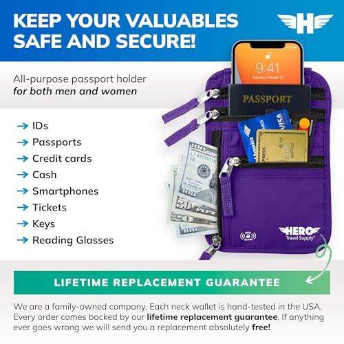 HERO Neck Wallet (Purple)