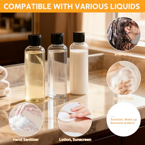 5 Pack 3.4 oz Travel Bottles for Toiletries (clear)