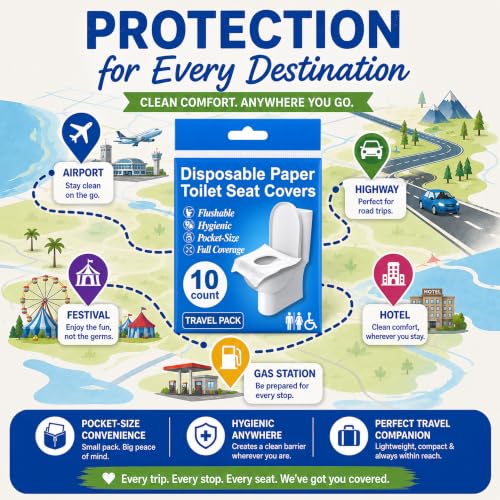 Disposable Toilet Seat Covers Flushable XL 100 Pack (X-Large (Pack of 100))
