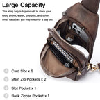 Crossbody Bags for Women Leather Sling Bag for Woman Travel Coffee (3-coffee)