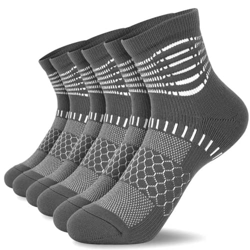 Ankle Compression Socks Women Men Plantar Fasciitis Relief 3 Pairs (X-Large / Dark Grey(3 Pairs))