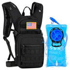 Hydration Backpack with 2L Water Bladder Tactical Molle Water Backpack for Men Women Hydration Pack for Hiking (Black)
