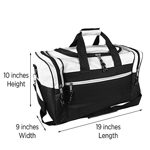 17" Blank Duffle Bag Duffel Bag Travel Size Sports Durable Gym Bag (White)