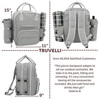 Picnic Backpack for 2 (2 Person / Gray)