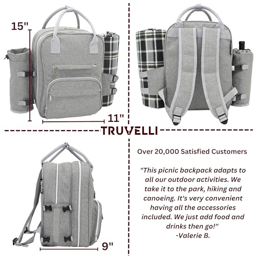 Picnic Backpack for 2 (2 Person / Gray)