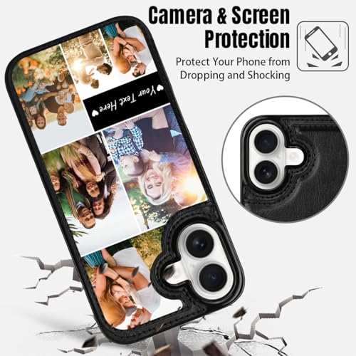 Custom Wallet Phone Case for iPhone 17 (Black-D / iPhone 17)