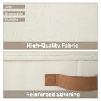 Fabric Storage Bins with Lids (Ivory / Medium)