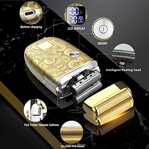 Hair Clippers for Men & Electric Razor Shavers Set (Gold)