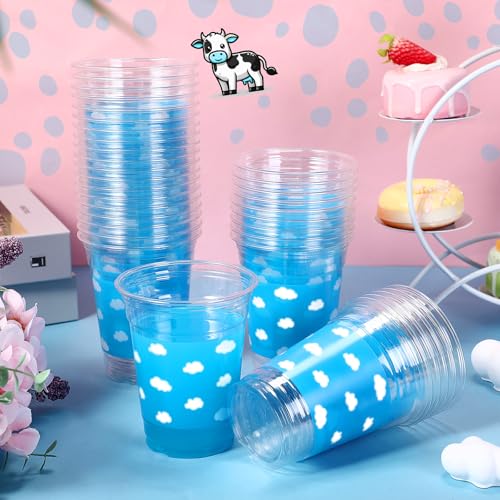 36 Pcs White Cloud Plastic Cups 12 oz for Party (White Cloud)