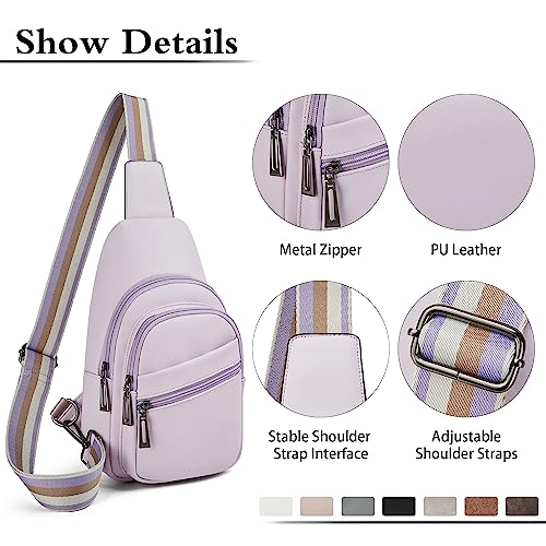 Sling Bag Crossbody Bags for Women Small Cross Body Bag Fanny Packs Chest Sling Purse for Daily Travel Leisure Sport (Purple)