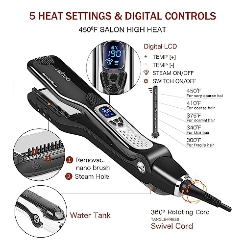Hair Straightener with Steam (Black)