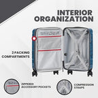 Matrix 29 Inch Large Checked Luggage Expandable Hardside Upright Suitcase with 360° Spinner Wheels (Blue / Large Checked)