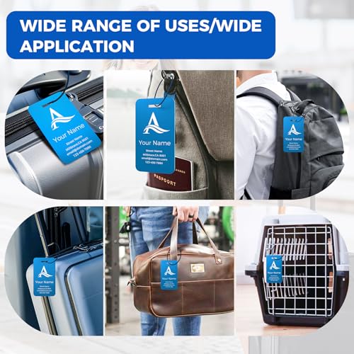 4PCS Personalized Luggage Tag (Blue / Large)