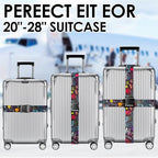 Luggage Straps for Suitcases Adjustable Travel Belt (Airplane black)