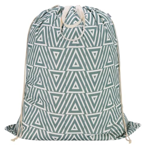 Canvas Laundry Bag 33"Wx 35"H (Geom SlateGreen,1pc XL / XL 33"W x 35"H┃1 Pack)