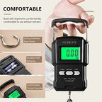 Luggage Scale Fish Weighing Digital Handheld Suitcase Weigher (Black with Tape)