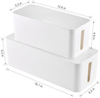 Cable Management Box, 2 Pack Large & Medium Cable Organizer Box - Image 3