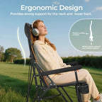 Heavy Duty 550LBS Padded Camping Chairs with Lumbar Support (Black / 1PC)