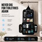 Travel Toiletry Bag for Men (L Jet Black)