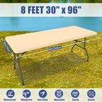 2 Pack Rectangle Spandex Fitted Table Cloth (Ivory / 96" x 30" (Rectangular))