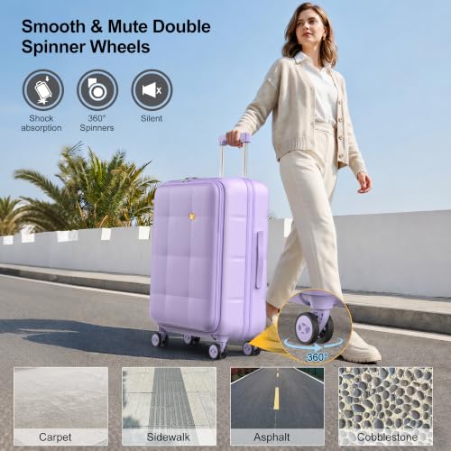 26 Inch Large Expandable Checked Luggage Hard Shell Suitcase (26 inch / Purple)
