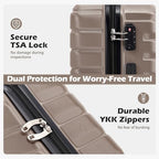 Lightweight Luggage with TSA Lock (3 Piece Set (20in/24in/28in) / Brown)