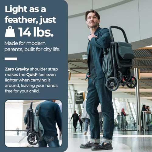 Quid³ Travel Stroller + Carry Bag & Wheel Covers (Galaxy Gray with carry bag)