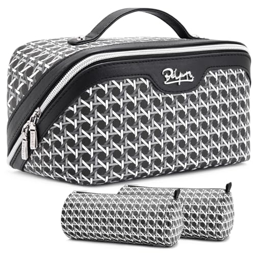 Travel Makeup Bag Cosmetic Bags for Women (M-76Black)