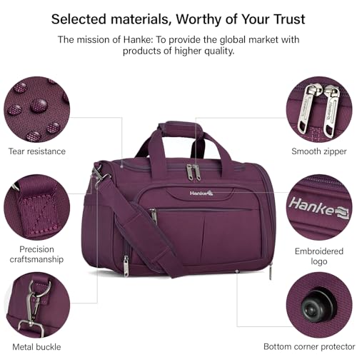 Small Underseat Carry On Luggage Bags for Travel with 10 Pockets (Purple / Underseat Carry-On)