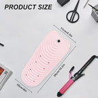 Heat Insulating Silicone Mat Pouch for Hair Straightener, Anti-Slip Travel Pad Cover for Curling & Flat Iron, Portable Styling Heat Mat Holder for Curler Wand and Hot Waver (Pink)