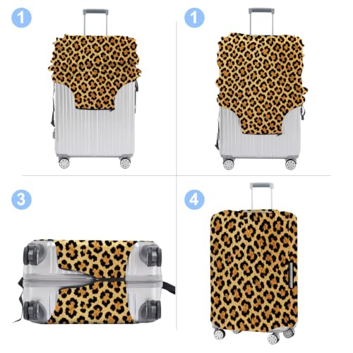 Leopard Luggage Cover Washable Suitcase Protector Anti (Leopard / S(20-22inch suitcase))