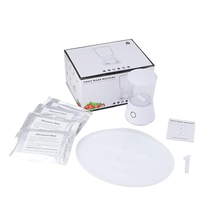 Face Mask Machine, Fruit Vegetable Collagen Mask Make Machine Mini DIY Automatic Facial Cream Making With 16Pcs Mask Making Collagen Capsules (White)