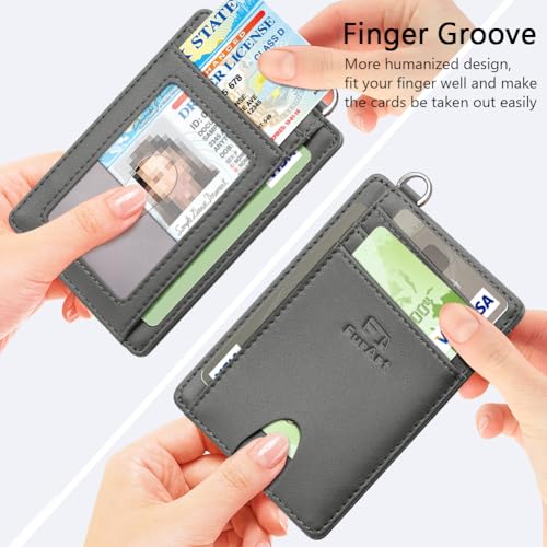 Slim Minimalist Wallet RFID Credit Card Holder for Men (small / Dimgray)