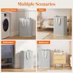 65L Collapsible Laundry Basket with Extended Handles (Grey / 65L)