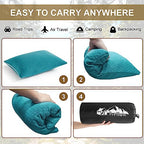 Memory Foam Travel Pillow (M-17.7 Inch x 13.8 Inch / Turquoise Blue)