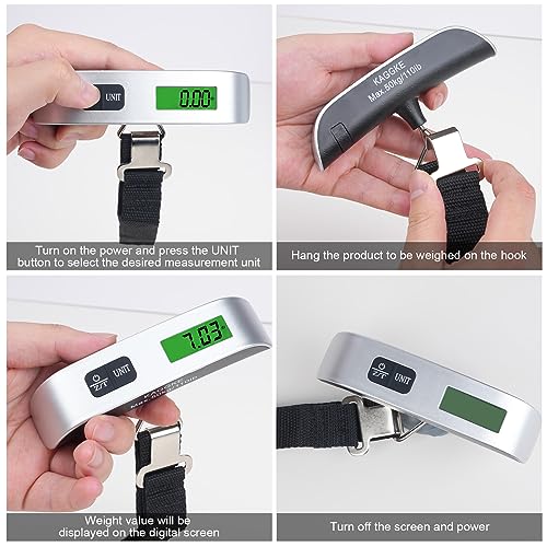 2 Pcs silver Travel Digital Luggage Scale (Silver+silver)