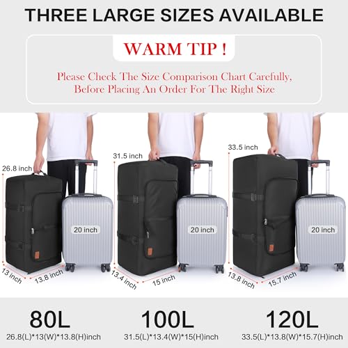 80L Duffle Bag for Travel (80L / Black)