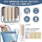 Travel Bottles for Toiletries (CREAM)